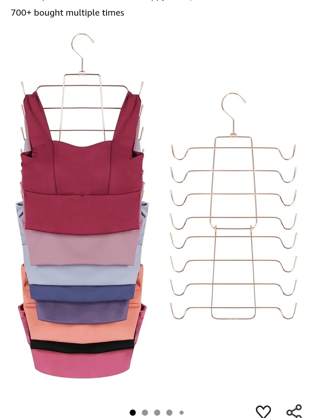 Stackable Dress Hanger Organizer with Rose Gold Finish
